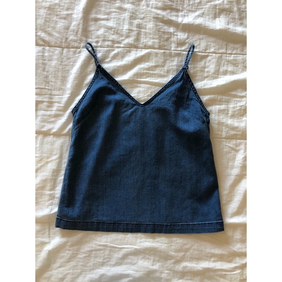 Aritzia Wilfred Free Denim V-Neck Tank Top - Picture 3 of 5